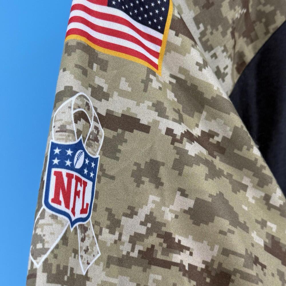 Carolina Panthers Shirt Mens XXL Black Camo Nike Drifit Salute To Service NFL - Picture 5 of 6